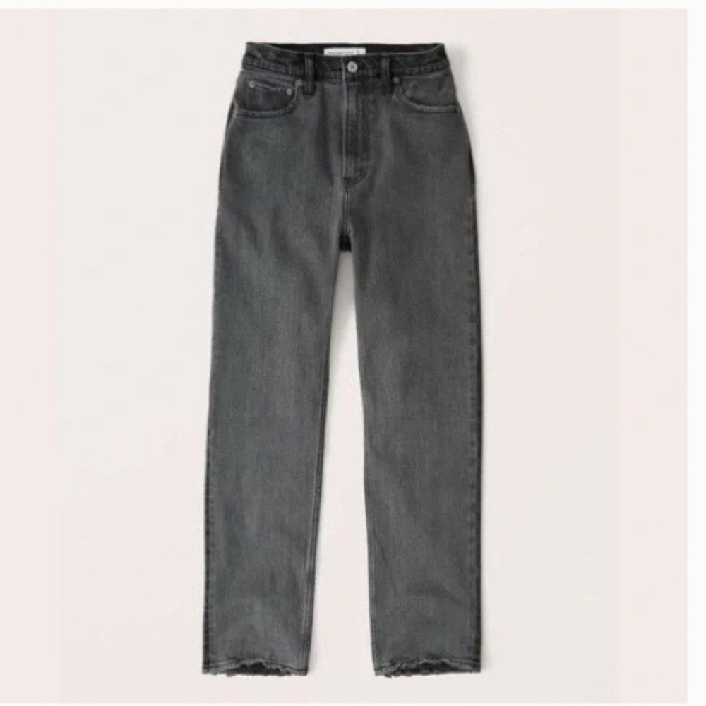 Abercrombie & Fitch Ultra High Rise Ankle Straight Jean - Two Tone